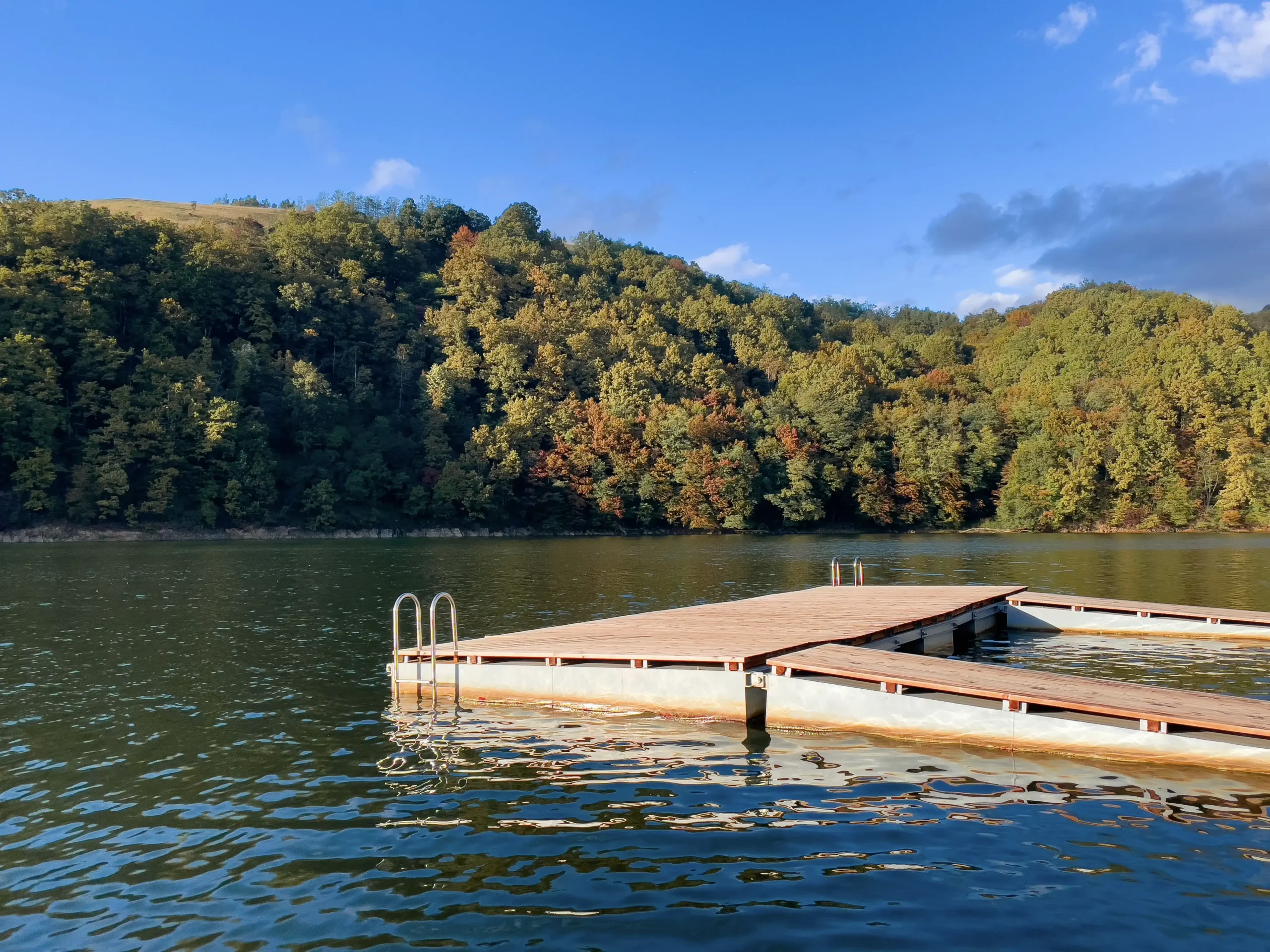 wooden-pontoon-on-a-lake-surrounded-by-forest